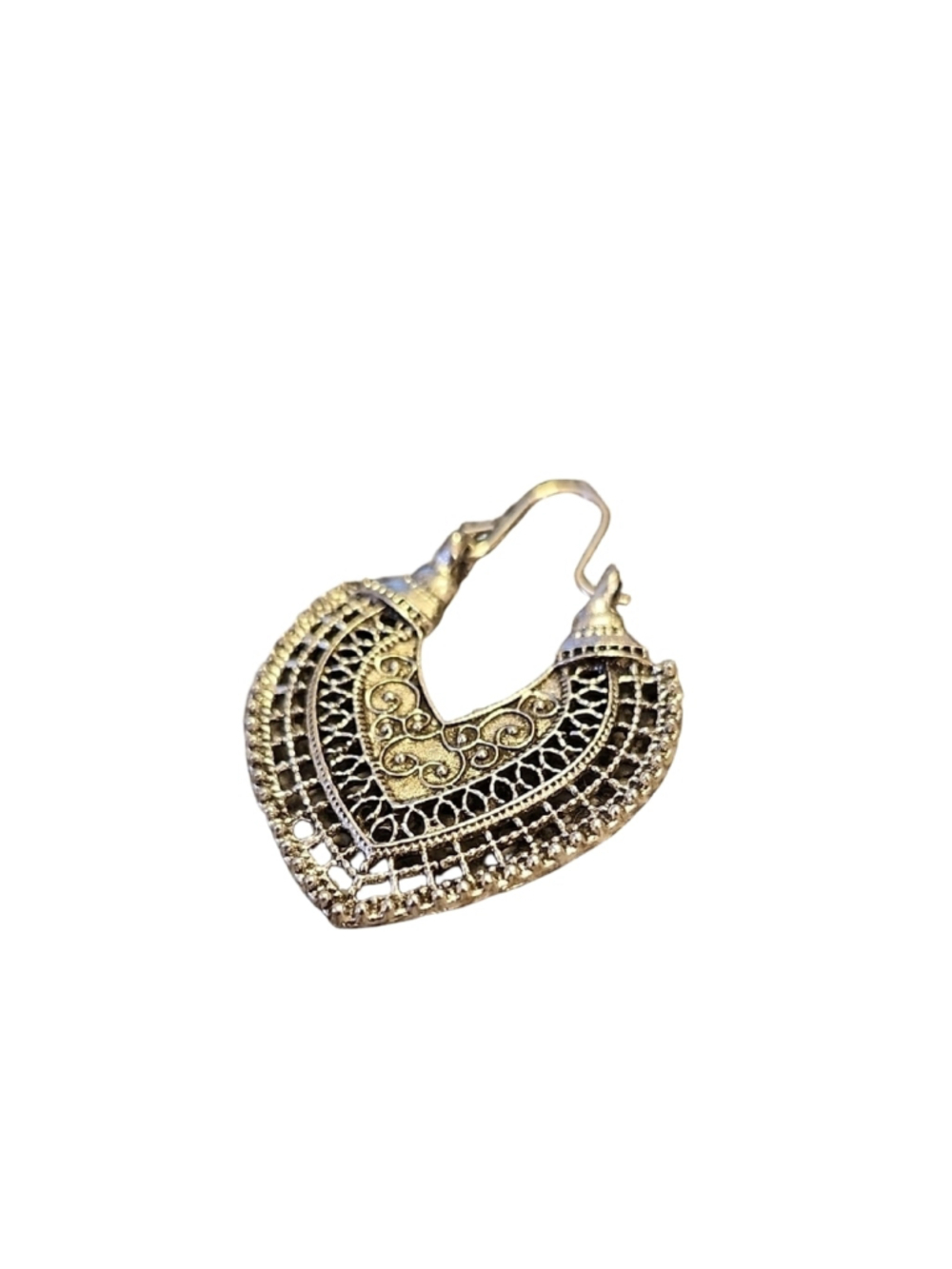 Silver Filigree Teardrop Bohemian Earrings - Picture 6 of 9